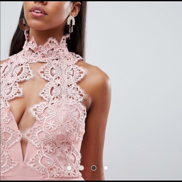 Nasty Gal Rare London High Neck Plunge Mini Dress - Picture 3 of 8